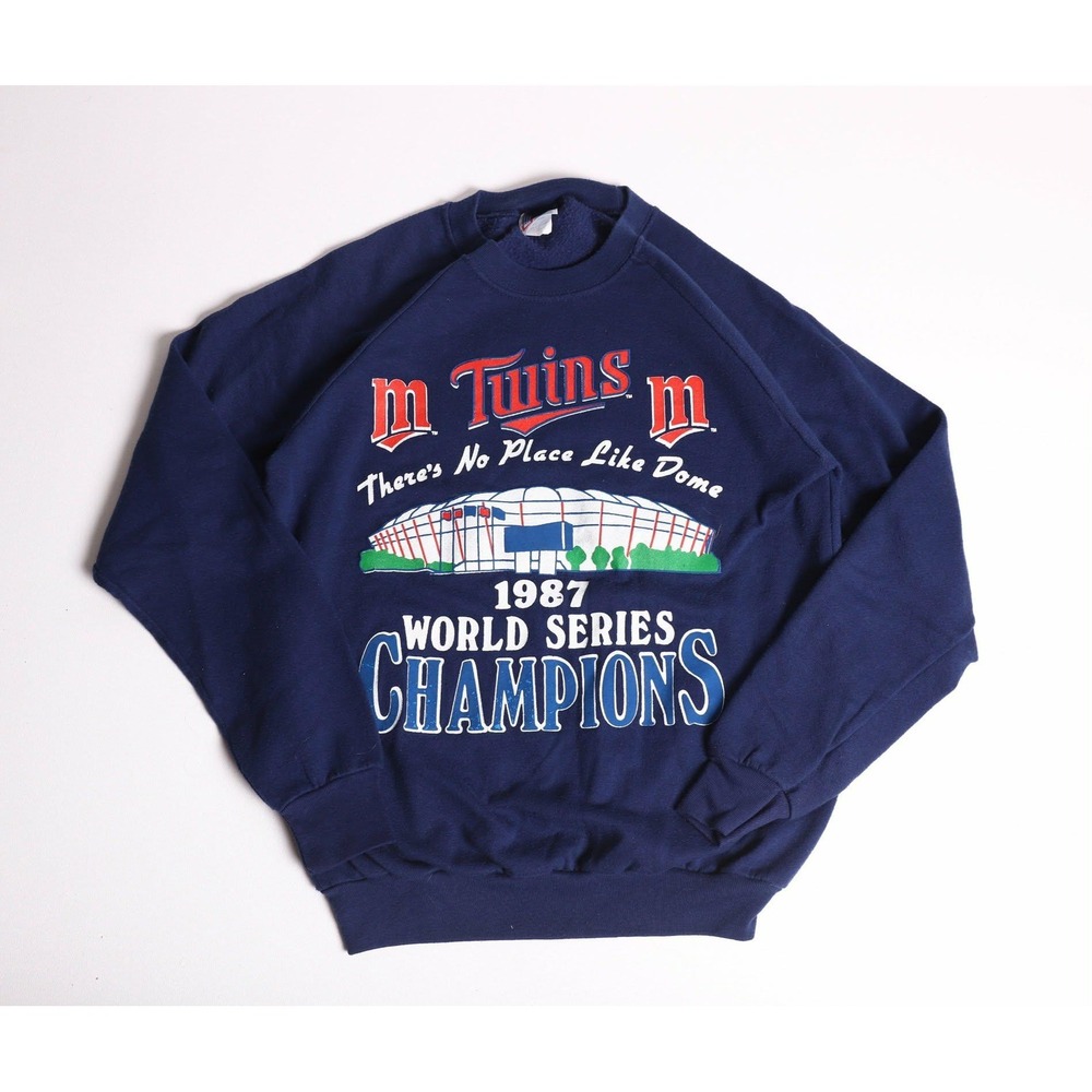 Vintage 1987 Minnesota Twins World Series Champions Sweatshirt Navy Blue Garan M